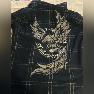 Harley-Davidson Blue Plaid Shirt shiny
